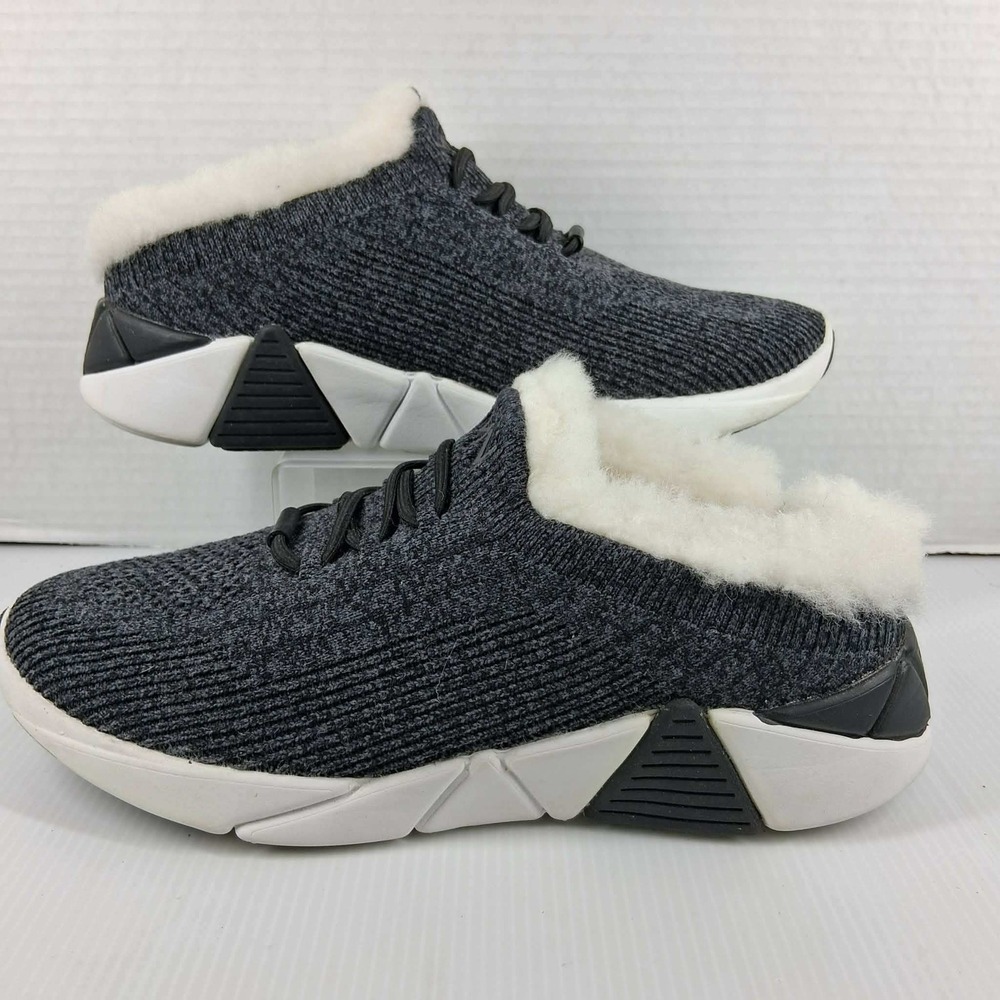 Mark Nason Los Angeles A-Line Pointed Fur Lined Mule Sneakers Grey Women 7